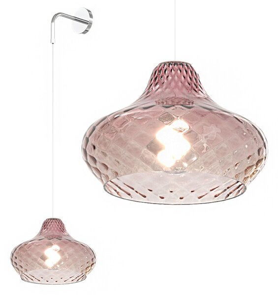 Applique moderno top light dress 1191cr a e27 led lampada parete vetro - Top Light