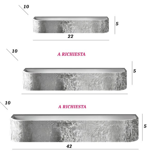 Applique moderno promoingross handles a22 sf led metallo foglia argento lampada parete monoemissione - Promoingross