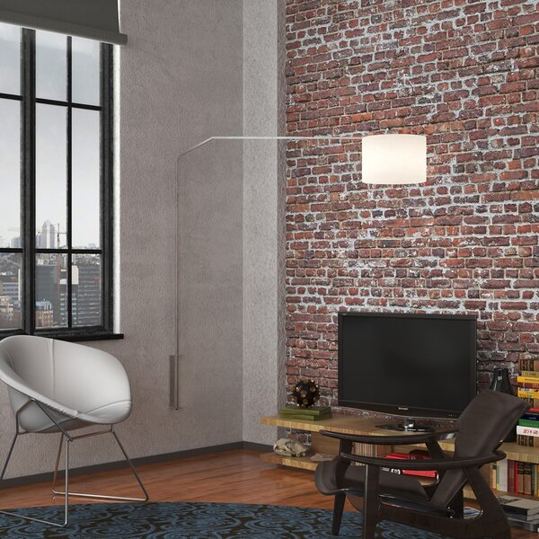 Piantana parete arco moderna top light slope 1188 b7 e27 led metallo tessuto lampada braccio parete - Top Light