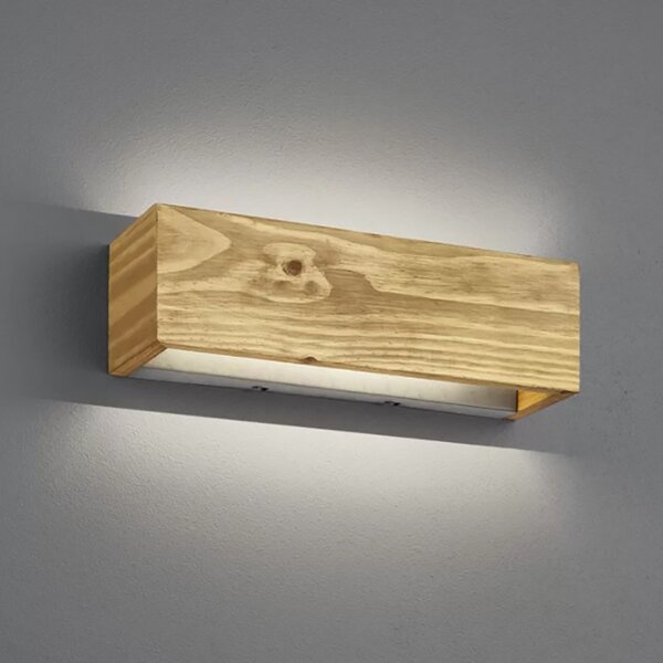 Applique trio lighting brad 223790130 led dimmerabile fascia legno biemissione lampada parete classica rustica - Trio Lighting