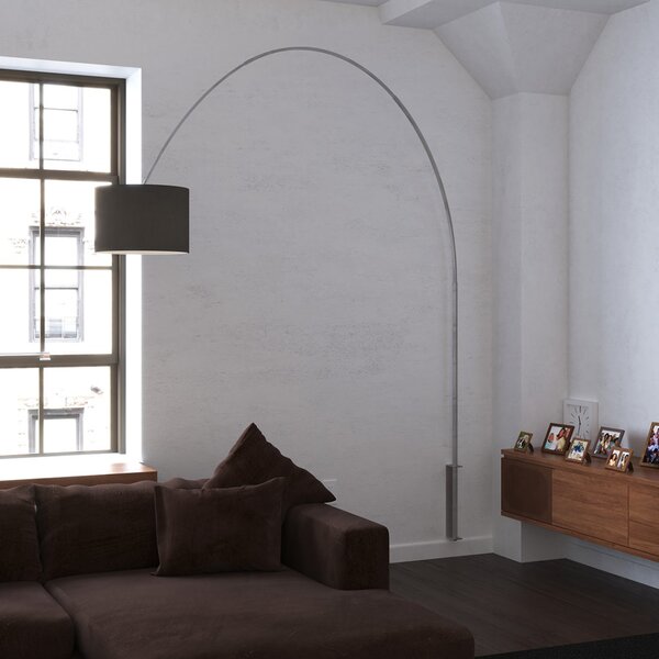 Piantana parete arco moderna top light turning 1187 b7 e27 led metallo tessuto lampada braccio parete - Top Light