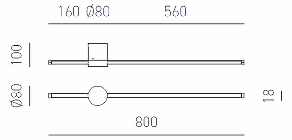 Applique led gea luce enila a bianco 1410lm 3000°k moderna - Gea Luce