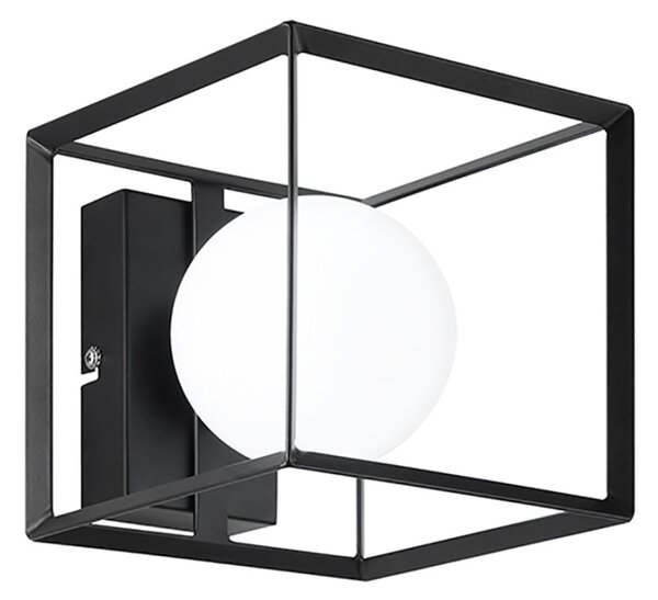 Applique moderno perenz cube 6691 e27 led 15x15 lampada parete metallo gabbia - Perenz