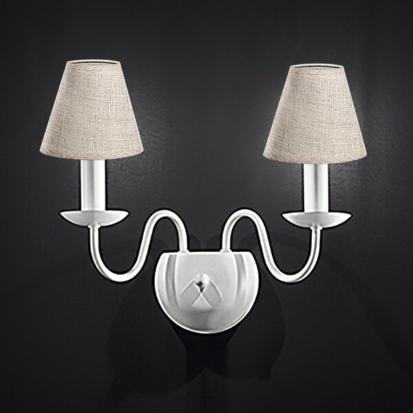 Applique classico contemporaneo perenz ducale 6266 b e14 led lampada parete paralumi tessuto - Perenz