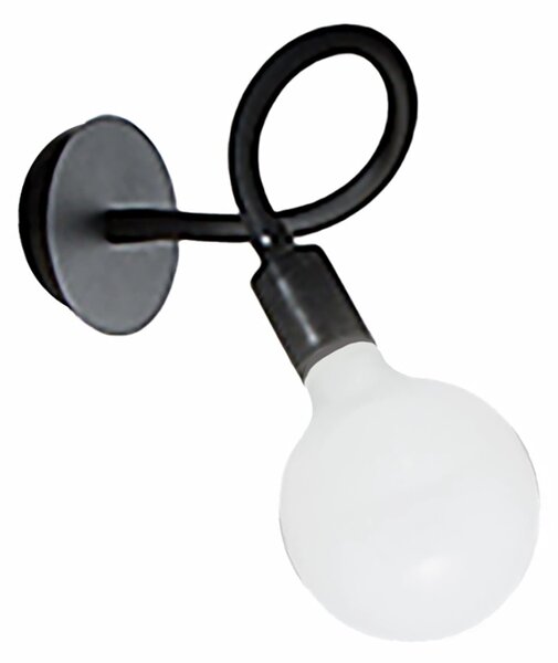 Applique moderno perenz bulbo 6682 n led e27 lampada parete braccio orientabile metallo gomma - Perenz