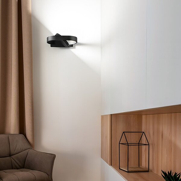 Applique moderno orientabile perenz belt 6776 n ct led bianco dinamico lampada parete alluminio - Perenz
