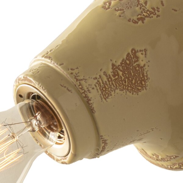 Applique toscot torino 833 98 e27 led maiolica toscana lampada parete artigianale rustica terracotta - Toscot