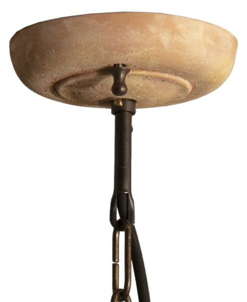 Lampadario toscot novecento 931 gs ip44 e27 led galestro lampada soffitto artigianale rustica terracotta - Toscot