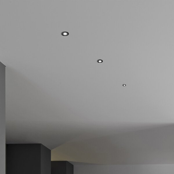 Faretto incasso nero alluminio gea led gfa1091n led 4000k 250lm spot tondo moderno led integrato - Gea Led