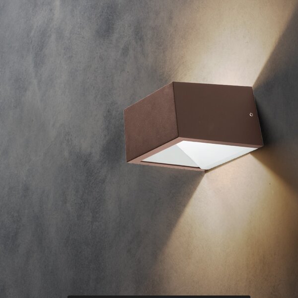 Applique corten gea led ges1160 ip54 led bianco dinamico lampada parete classica esterno - Gea Led
