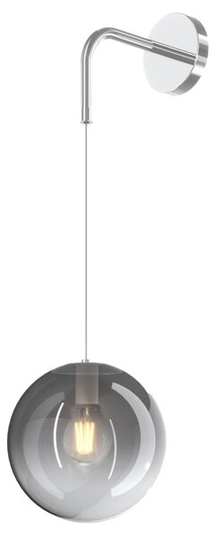 Applique moderna top light big eclipse 1194 cr a fu e27 led vetro lampada parete sfera globo - Top Light