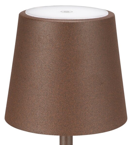 Abat-jour esterno batteria gea led gls031 300lm ip54 marrone lampada tavolo classica usb touch - Gea Led