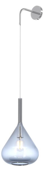 Applique moderna top light kona 1177 cr a bl e27 led lampada parete vetro - Top Light