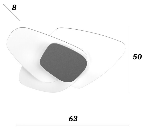 Plafoniera vetro top light strategy 1196 plm ga e27 led lampada soffitto parete moderna - Top Light