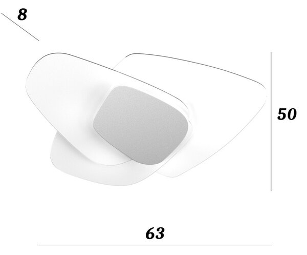Plafoniera vetro top light strategy 1196 plm e27 led lampada soffitto parete moderna - Top Light