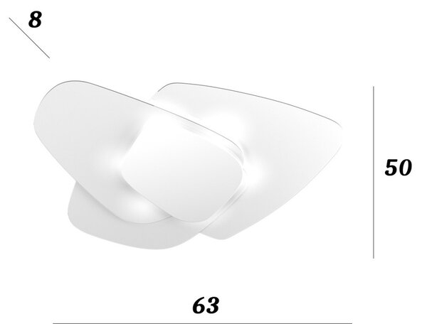 Plafoniera vetro top light strategy 1196 plm bi e27 led lampada soffitto parete moderna - Top Light