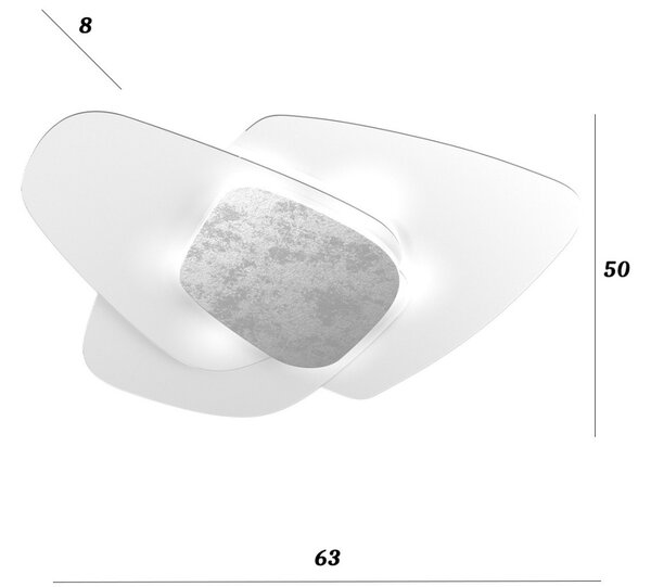 Plafoniera vetro top light strategy 1196 plm fa e27 led lampada soffitto parete - Top Light