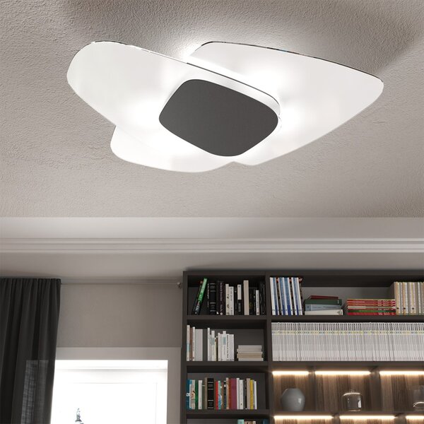Plafoniera vetro top light strategy 1196 plm ga e27 led lampada soffitto parete moderna - Top Light