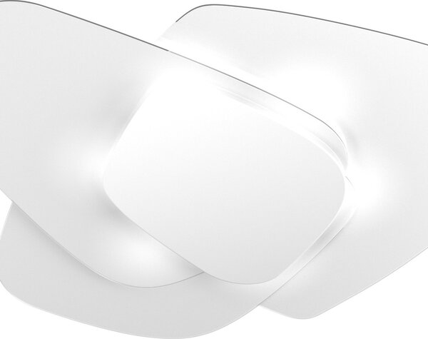 Plafoniera vetro top light strategy 1196 plm bi e27 led lampada soffitto parete moderna - Top Light
