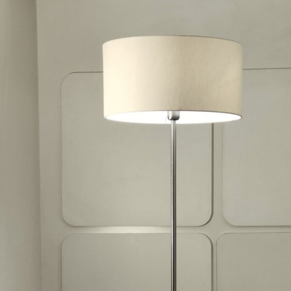 Piantana illuminando cilindro te 43 e27 led metallo tessuto lampada terra classica moderna - Illuminando