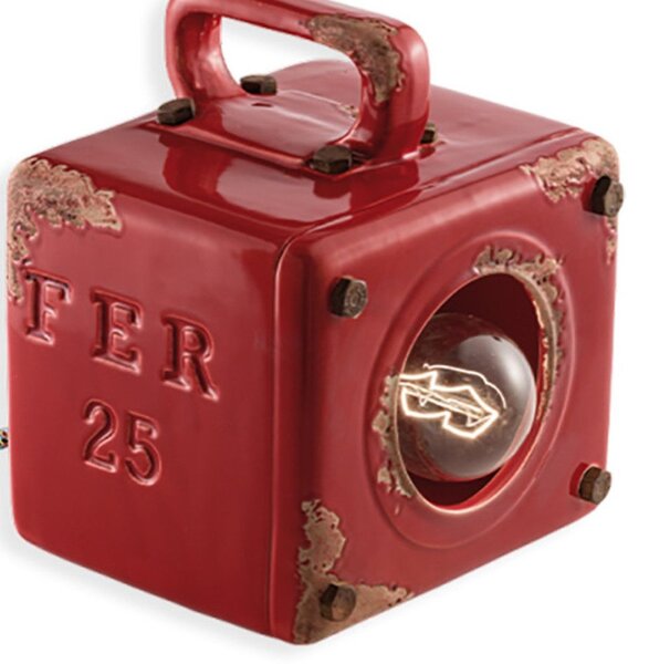Lampada ceramica ferroluce retrò industrial c1650 e27 led lampada terra tavolo rustica vintage - Retrò