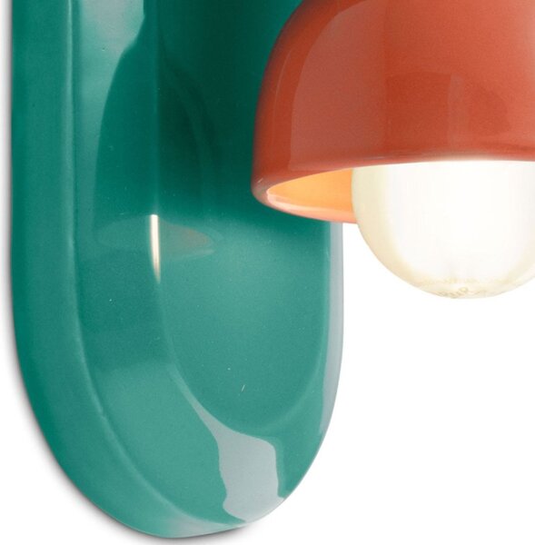 Applique ceramica ferroluce decò berimbau c2600 e27 led lampada parete classica contemporanea - Decò