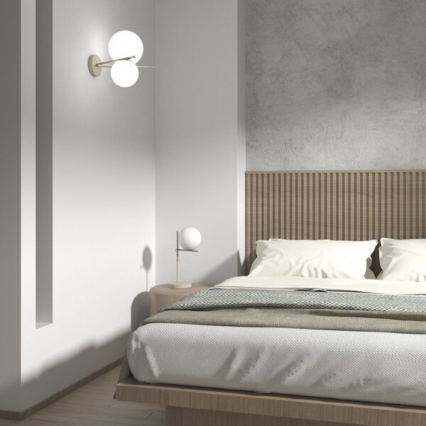 Applique plafoniera moderna top light boomerang 1200 2 e27 led lampada parete soffitto sfera vetro - Top Light
