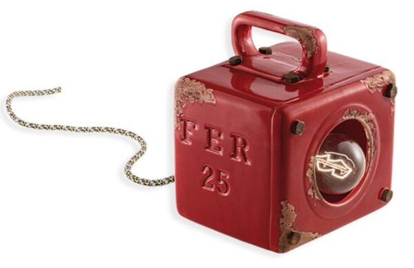 Lampada ceramica ferroluce retrò industrial c1650 e27 led lampada terra tavolo rustica vintage - Retrò