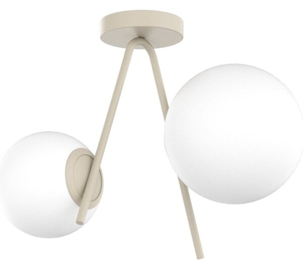 Applique plafoniera moderna top light boomerang 1200 2 e27 led lampada parete soffitto sfera vetro - Top Light