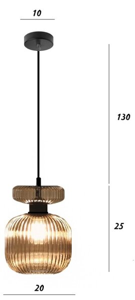 Lampadario classico illuminando sp greta p am e27 led vetro ambra sospensione - Illuminando