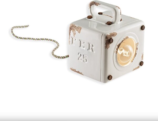 Lampada ceramica ferroluce retrò industrial c1650 e27 led lampada terra tavolo rustica vintage - Retrò