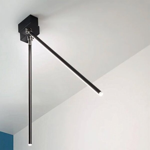 Plafoniera led cattaneo lucilla 905 pa2 60 80 100 3000k nero lampada parete moderna orientabile modulo led integrato - Cattaneo Illuminazione
