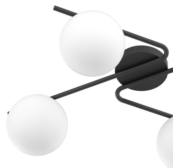 Plafoniera moderna top light holly 1201 4 ne e27 led metallo vetro - Top Light