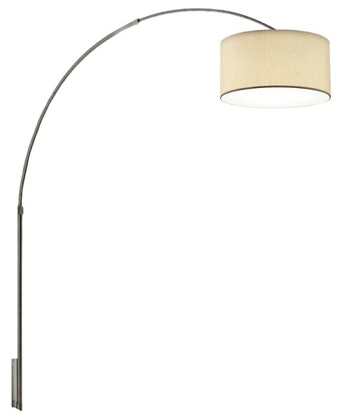 Applique arco illuminando boing cilindro ap p 43 e27 led lampada parete telescopica paralume tessuto - Illuminando