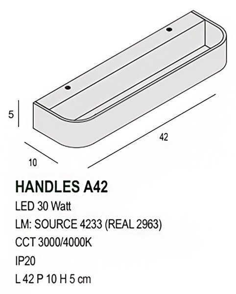 Applique classico promoingross handles a42 gf 4233lm led metallo lampada parete biemissione - Promoingross