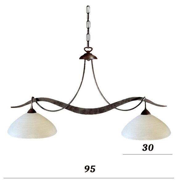 Lampadario classico due p illuminazione yoke 2712 s2 e27 led testa moro vetro bilanciere lampada soffitto - Due P Illuminazione