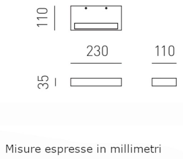 Applique moderno gea luce gap gap520 led alluminio biemissione lampada parete - Gea Luce
