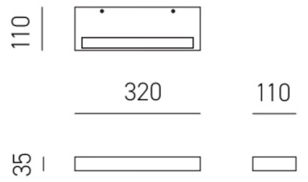 Applique moderno gea luce gap gap523 led alluminio bi-emissione lampada parete - Gea Luce