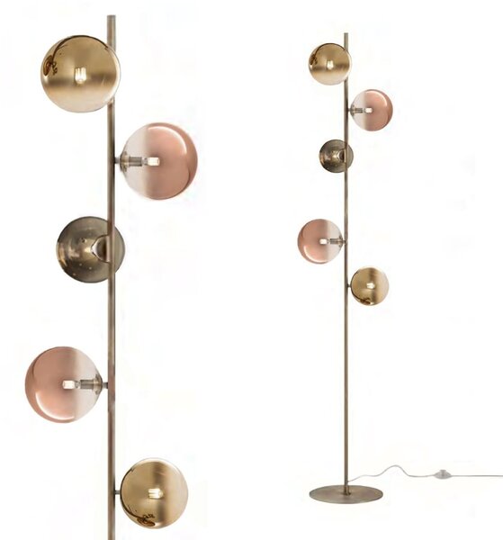 Piantana classica redo group roy 01-2785 g9 led lampada terra sfere vetro pyrex multiluce - Redo Group