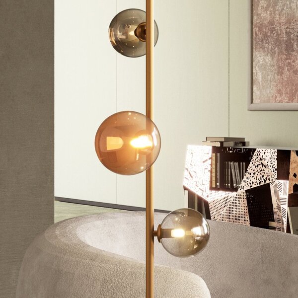 Piantana classica redo group roy 01-2785 g9 led lampada terra sfere vetro pyrex multiluce - Redo Group