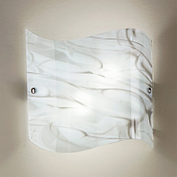 Applique moderno due p storm 2703 apg e27 led lampada parete vetro effetto marmo - Due P Illuminazione