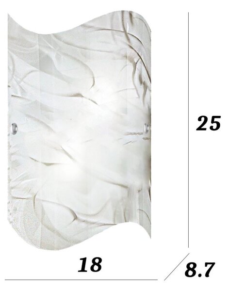 Applique moderno due p storm 2703 app e27 led lampada parete vetro effetto marmo - Due P Illuminazione