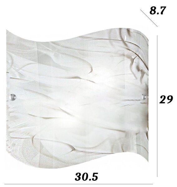 Applique moderno due p storm 2703 apg e27 led lampada parete vetro effetto marmo - Due P Illuminazione