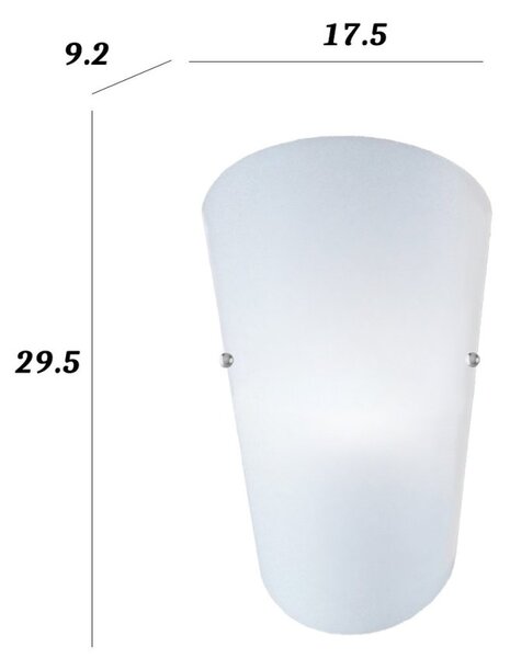 Applique moderno due p 2389 b ap e27 led lampada parete vetro soffiato bianco - Due P Illuminazione