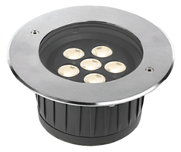 Faretto incasso pan international bart multiled fix 6x2w led ip67 acciaio inox spot calpestabile carrabile ottica fissa - Pan International