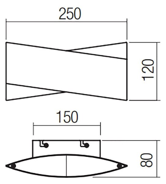 Applique moderna redo group xavier 01-2378 01-2379 led lampada parete illuminazione indiretta - Redo Group