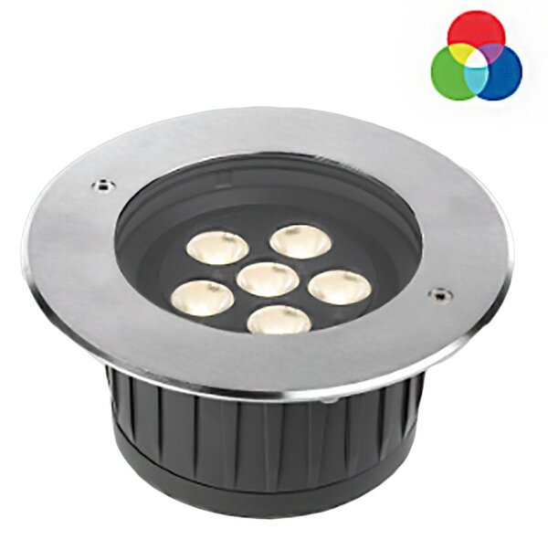 Faretto incasso pan international bart multiled fix rgb led ip67 acciaio inox calpestabile carrabile orientabile - Pan International