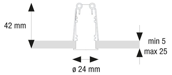 Spot incasso pan international focus micro fo-oaa b black led 38 110lm faretto tondo cartongesso - Pan International