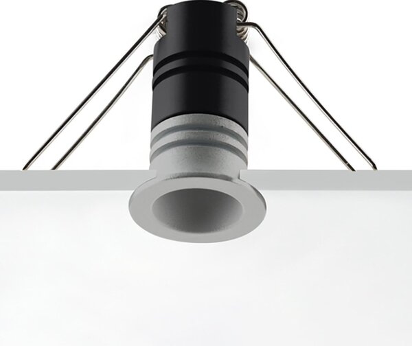 Spot incasso pan international focus micro fo-oaa g silver led 38 110lm faretto tondo cartongesso - Pan International