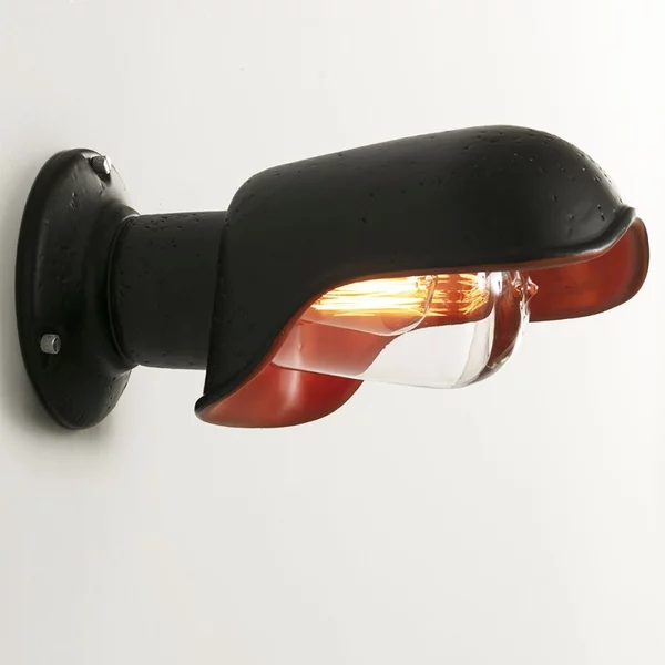 Applique esterno toscot bistro 1182 ip44 e27 led terracotta artigianale lampada parete giardino - Toscot